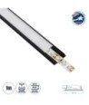 GLOBOSTAR® ALP-LINEAR CURBARIO 70804-1M Επιφανειακό Εύκαμπτο Προφίλ Αλουμινίου με Λευκό Γαλακτερό Πατητό Κάλυμμα για Ταινίες LED IP20 - Μαύρο & Λευκό - Μ100 x Π1.8 x Υ0.5cm